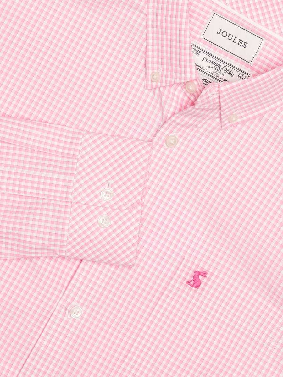 Poplin Pink Gingham Check Classic Fit Shirt - RUTHERFORD & Co