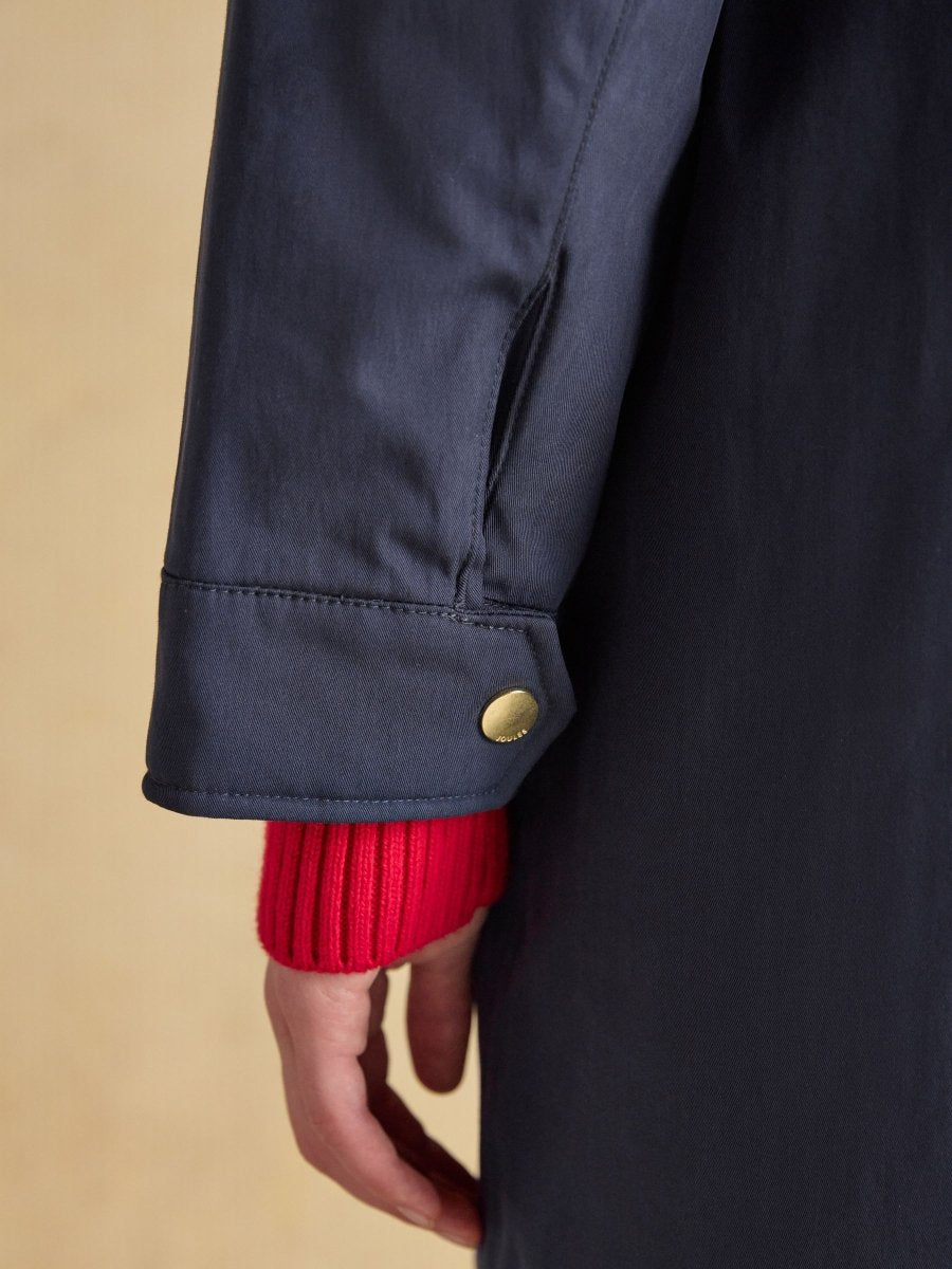 Portwell Cosy Navy Fleece Lined Waterproof Raincoat with Hood - RUTHERFORD & Co
