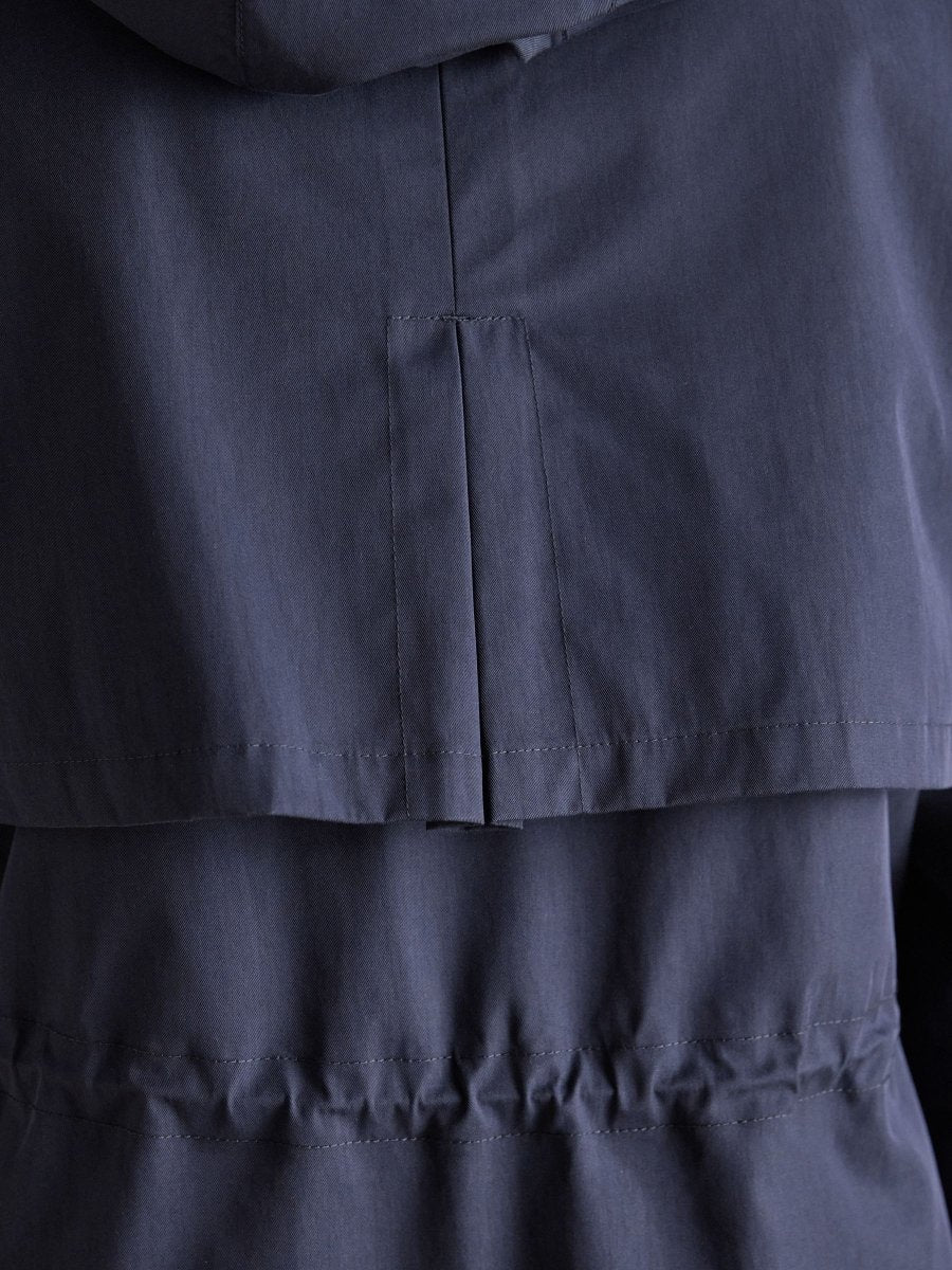 Portwell Cosy Navy Fleece Lined Waterproof Raincoat with Hood - RUTHERFORD & Co