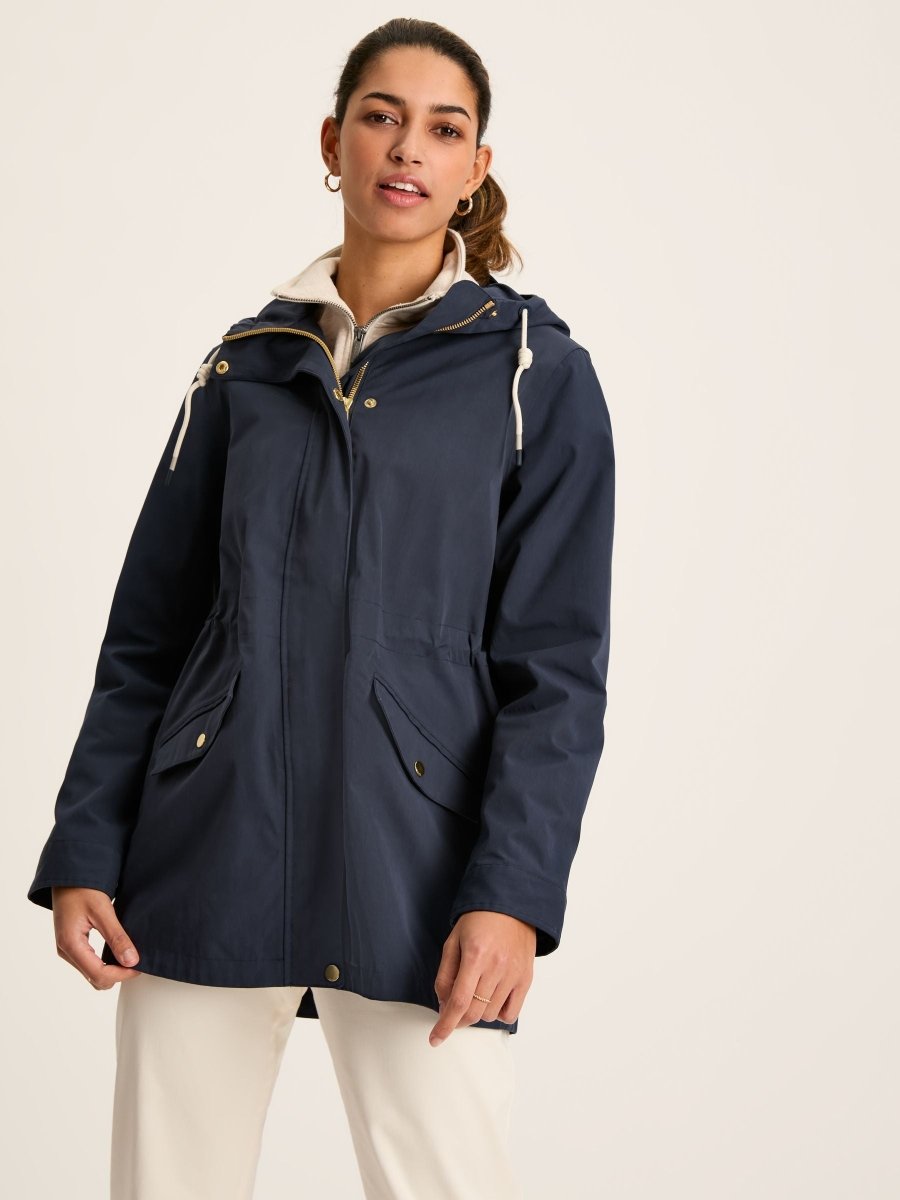 Portwell Navy Blue Waterproof Raincoat With Hood - RUTHERFORD & Co