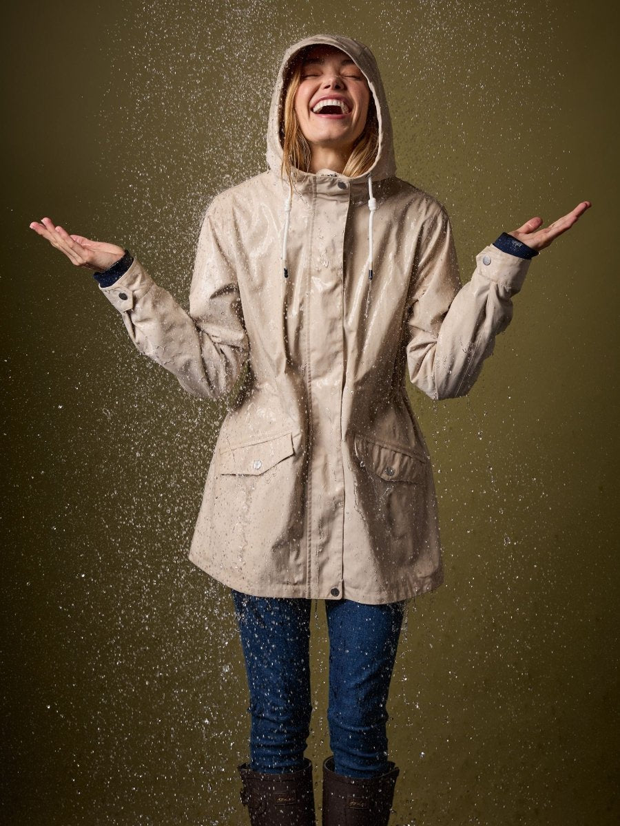Portwell Neutral Waterproof Raincoat With Hood - RUTHERFORD & Co