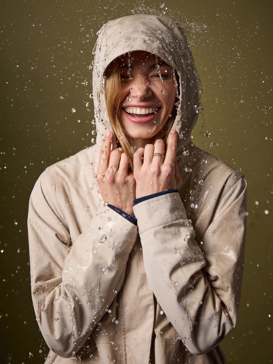 Portwell Neutral Waterproof Raincoat With Hood - RUTHERFORD & Co