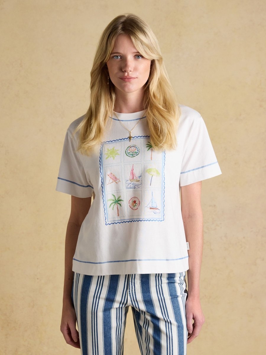 Postcard Graphic Short Sleeve 100% Cotton T-Shirt - RUTHERFORD & Co