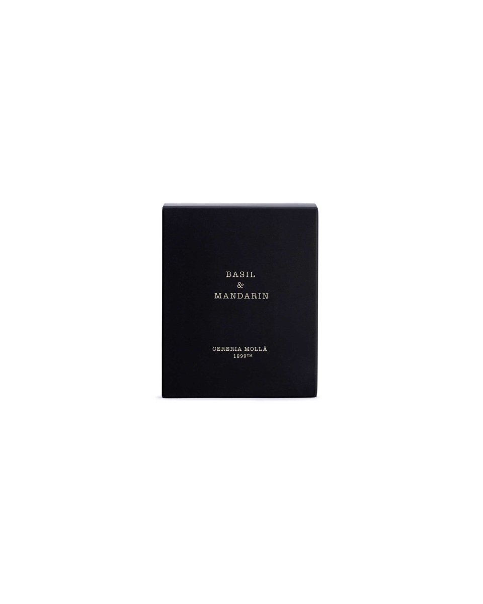 Premium Candle 230g - Basil & Mandarin - Black - RUTHERFORD & Co