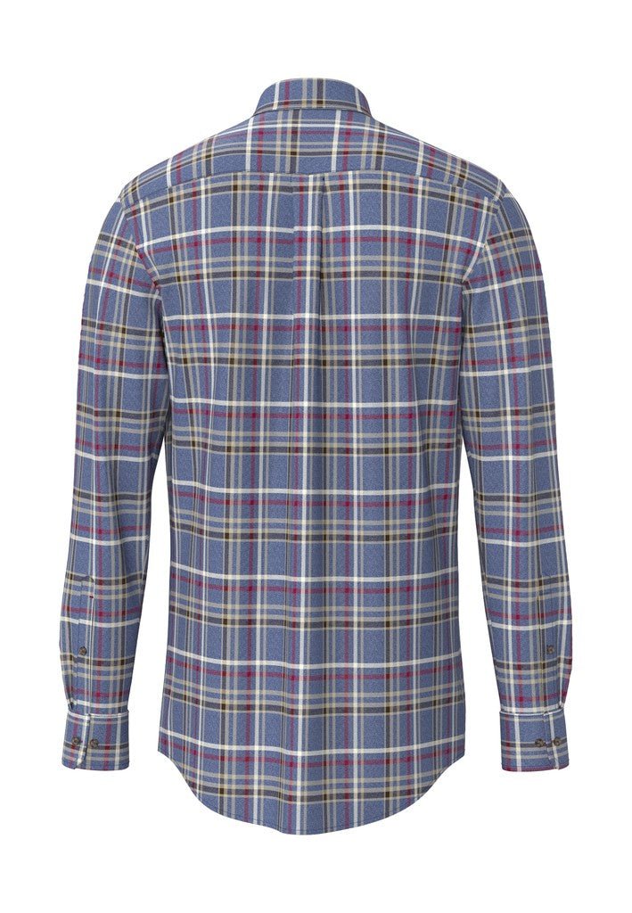 Premium Melange Check Shirt - Ink Blue - RUTHERFORD & Co