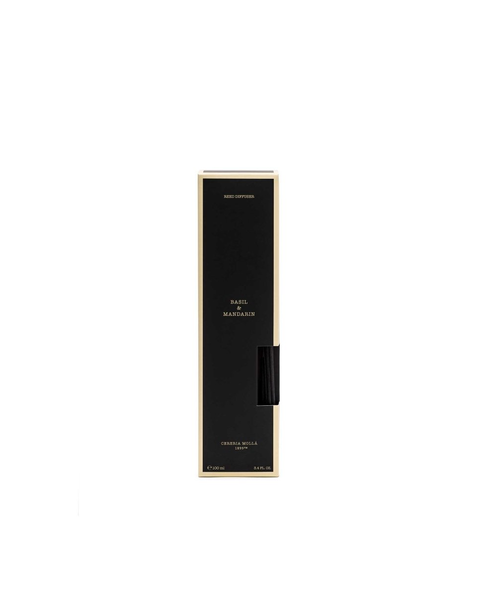 Premium Reed Diffuser 100ml - Basil & Mandarin - Black - RUTHERFORD & Co