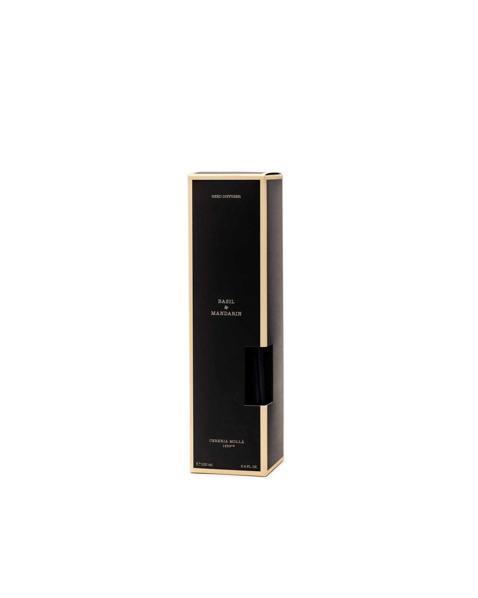 Premium Reed Diffuser 100ml - Basil & Mandarin - Black - RUTHERFORD & Co