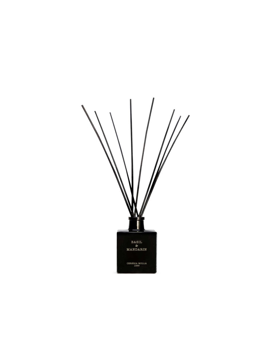 Premium Reed Diffuser 100ml - Basil & Mandarin - Black - RUTHERFORD & Co
