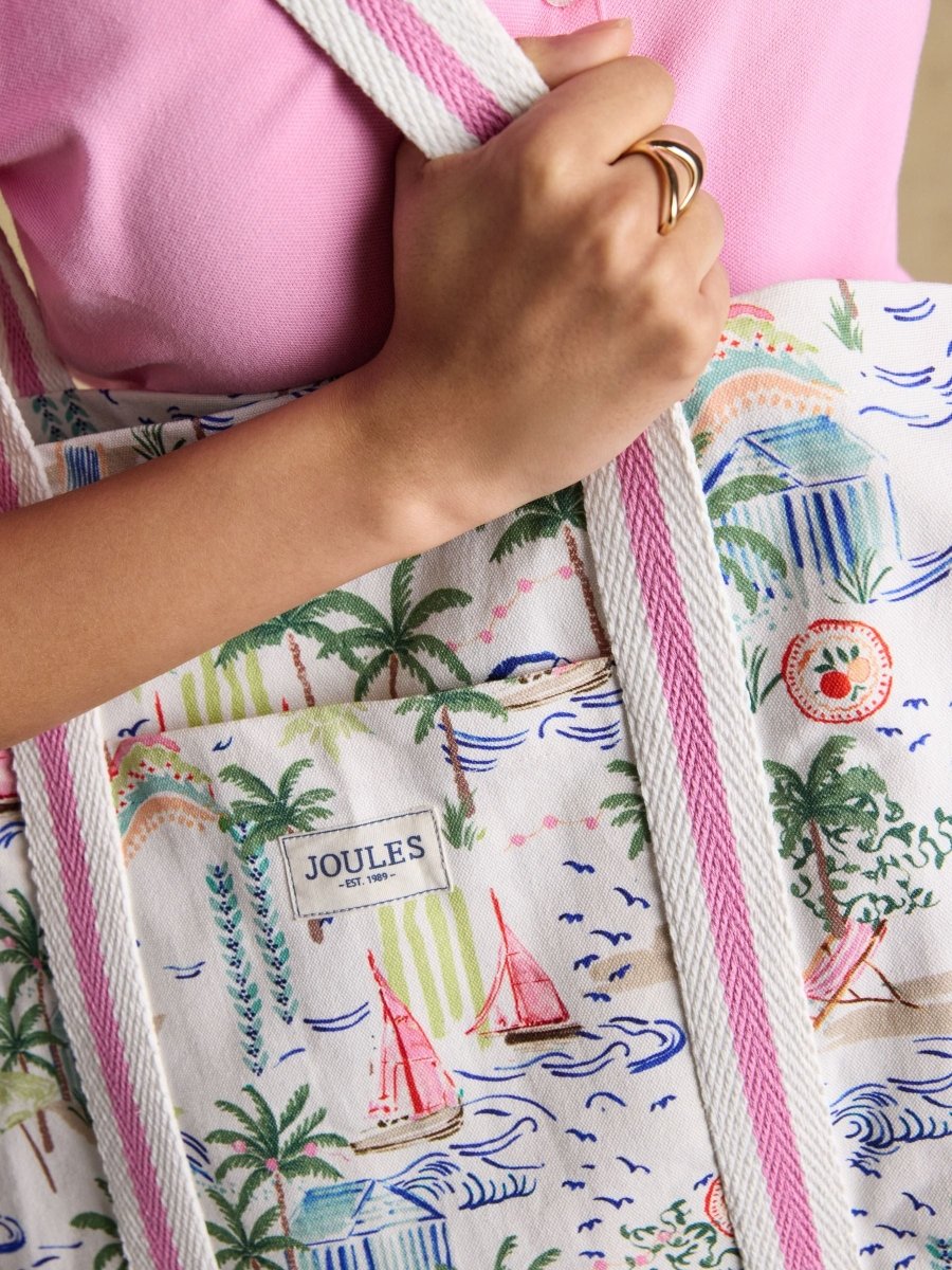 Promenade Palm Print Canvas Tote Bag - RUTHERFORD & Co
