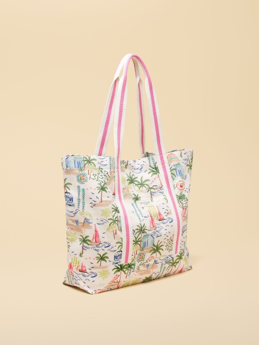 Promenade Palm Print Canvas Tote Bag - RUTHERFORD & Co