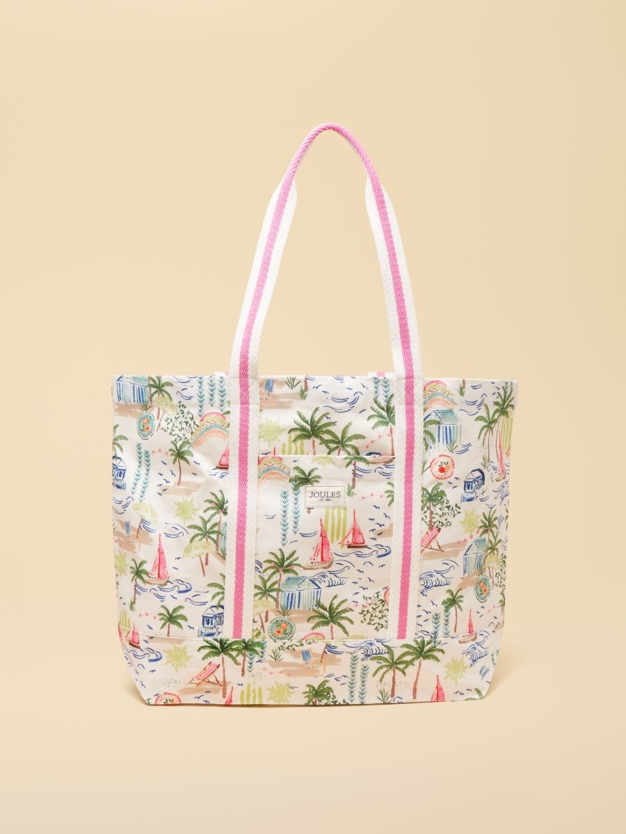 Promenade Palm Print Canvas Tote Bag - RUTHERFORD & Co