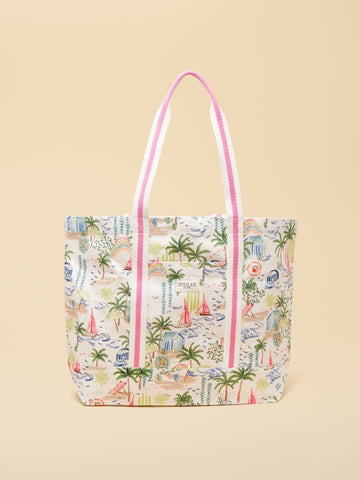 Promenade Palm Print Canvas Tote Bag - RUTHERFORD & Co