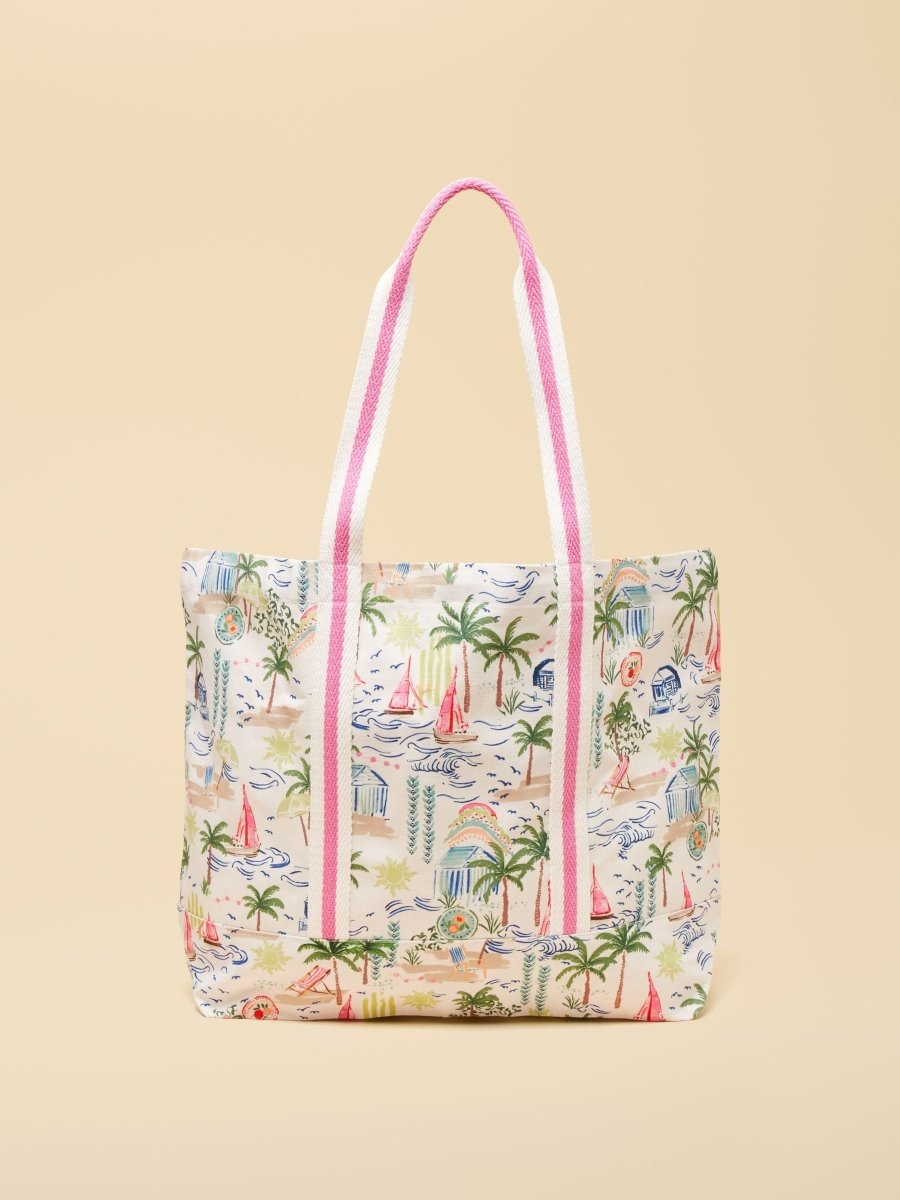 Promenade Palm Print Canvas Tote Bag - RUTHERFORD & Co