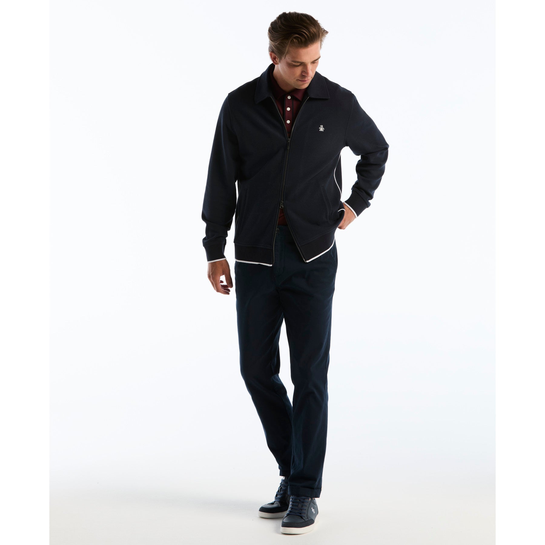 Piped Track Jacket In Dark Sapphire