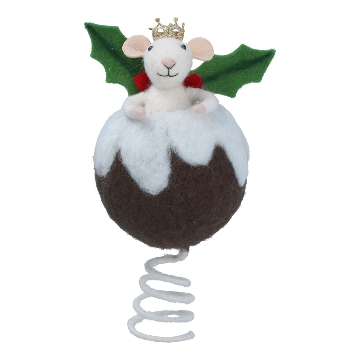 Pudding Mouse Wool Tree Topper (30cm) - RUTHERFORD & Co