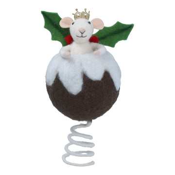 Pudding Mouse Wool Tree Topper (30cm) - RUTHERFORD & Co
