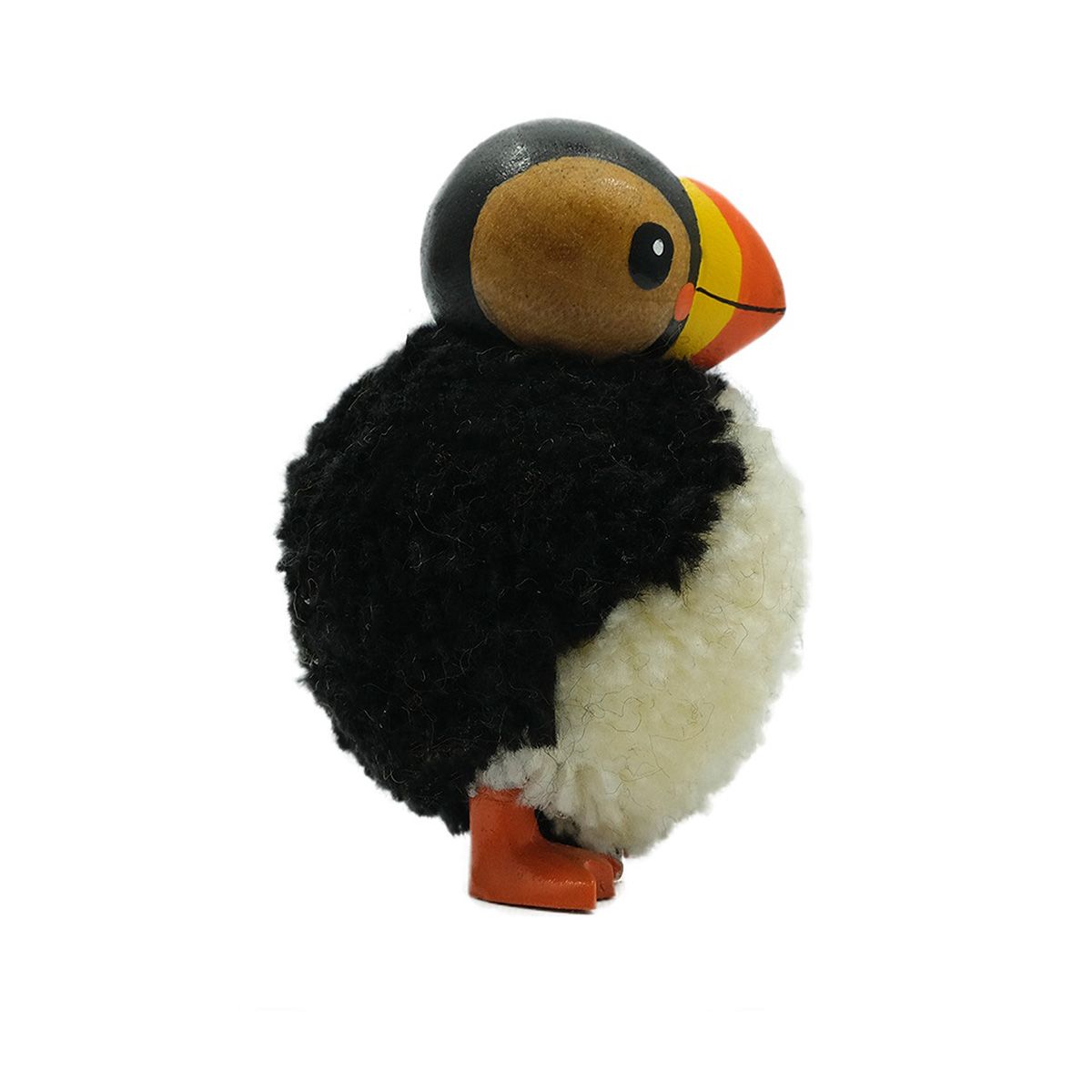 Puffin Pom Pom Ornament Black and White Large - RUTHERFORD & Co