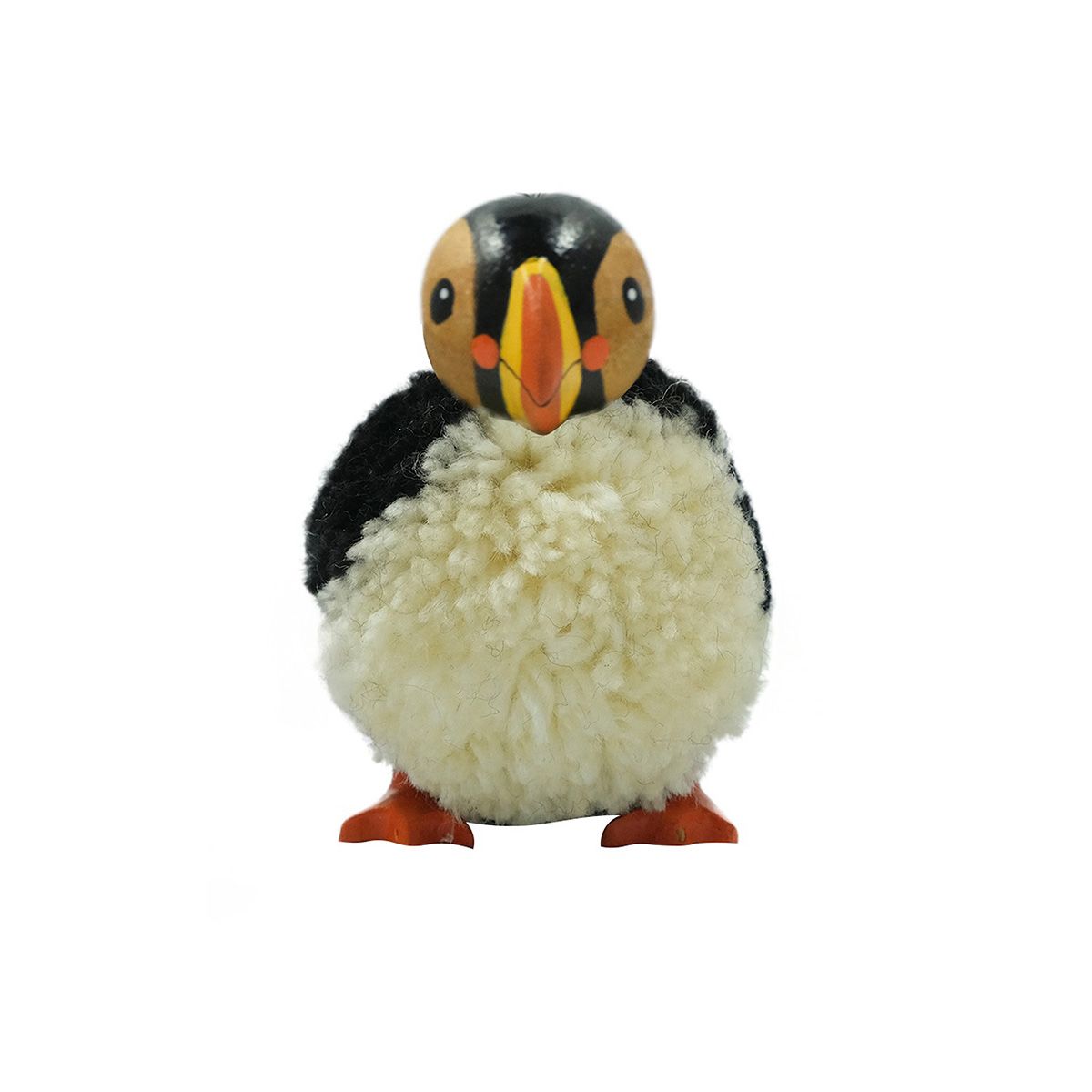 Puffin Pom Pom Ornament Black and White Large - RUTHERFORD & Co