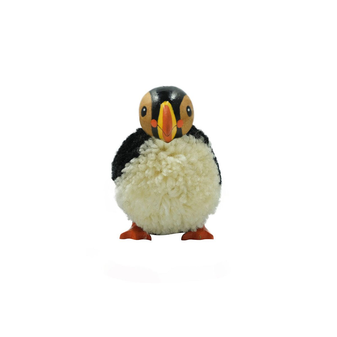 Puffin Pom Pom Ornament Black and White Small - RUTHERFORD & Co