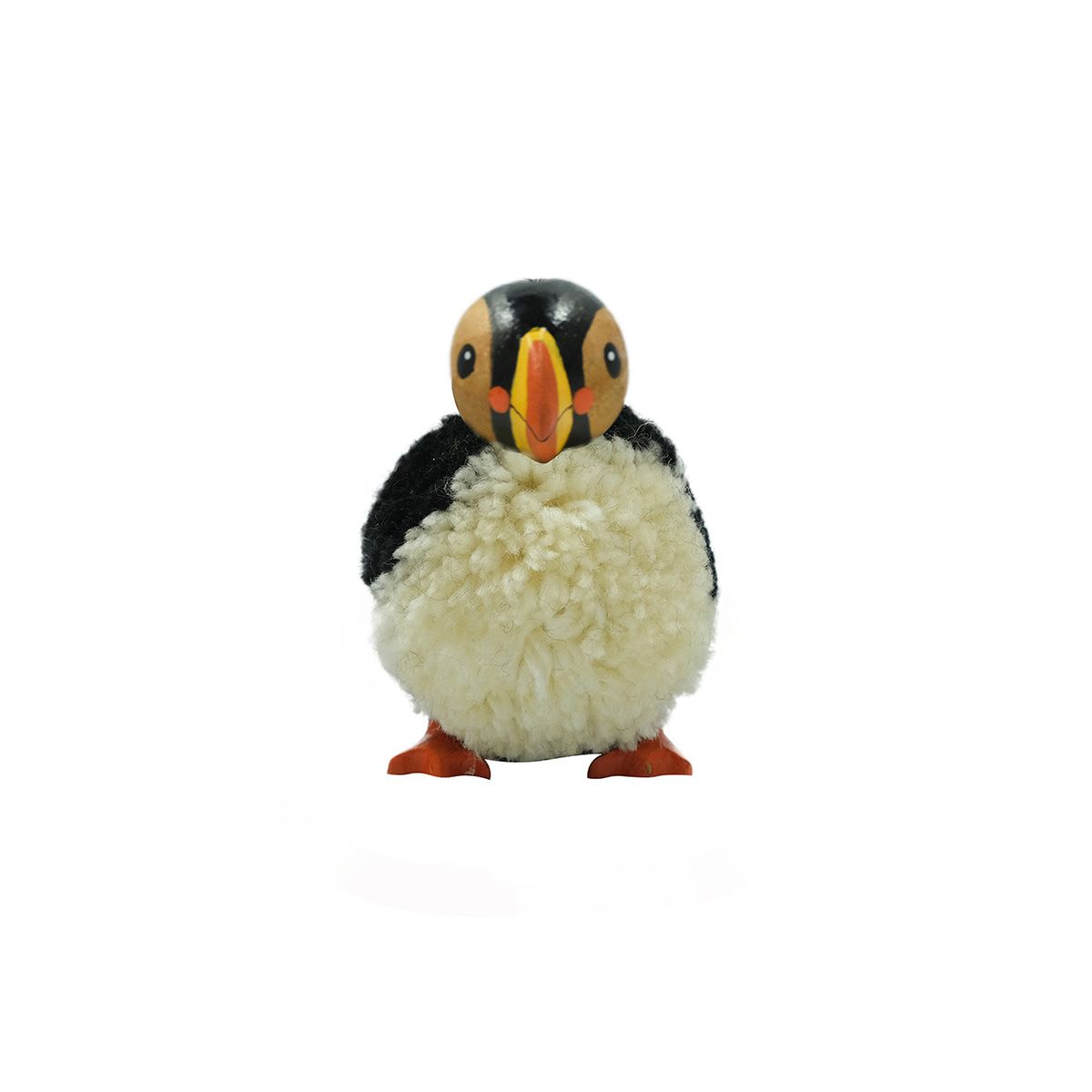 Puffin Pom Pom Ornament Black and White Small - RUTHERFORD & Co