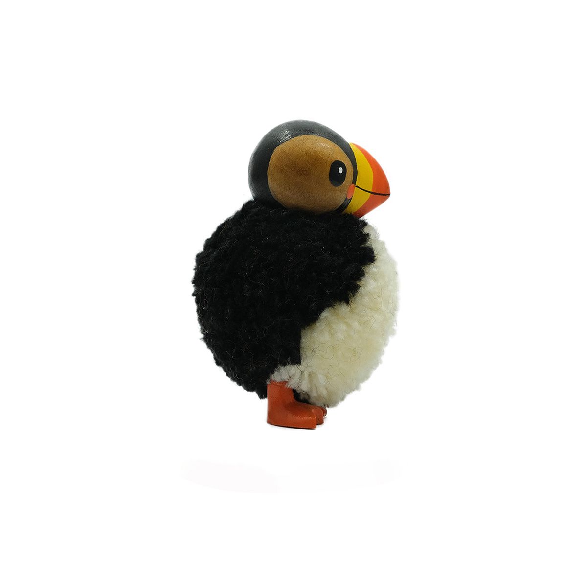 Puffin Pom Pom Ornament Black and White Small - RUTHERFORD & Co
