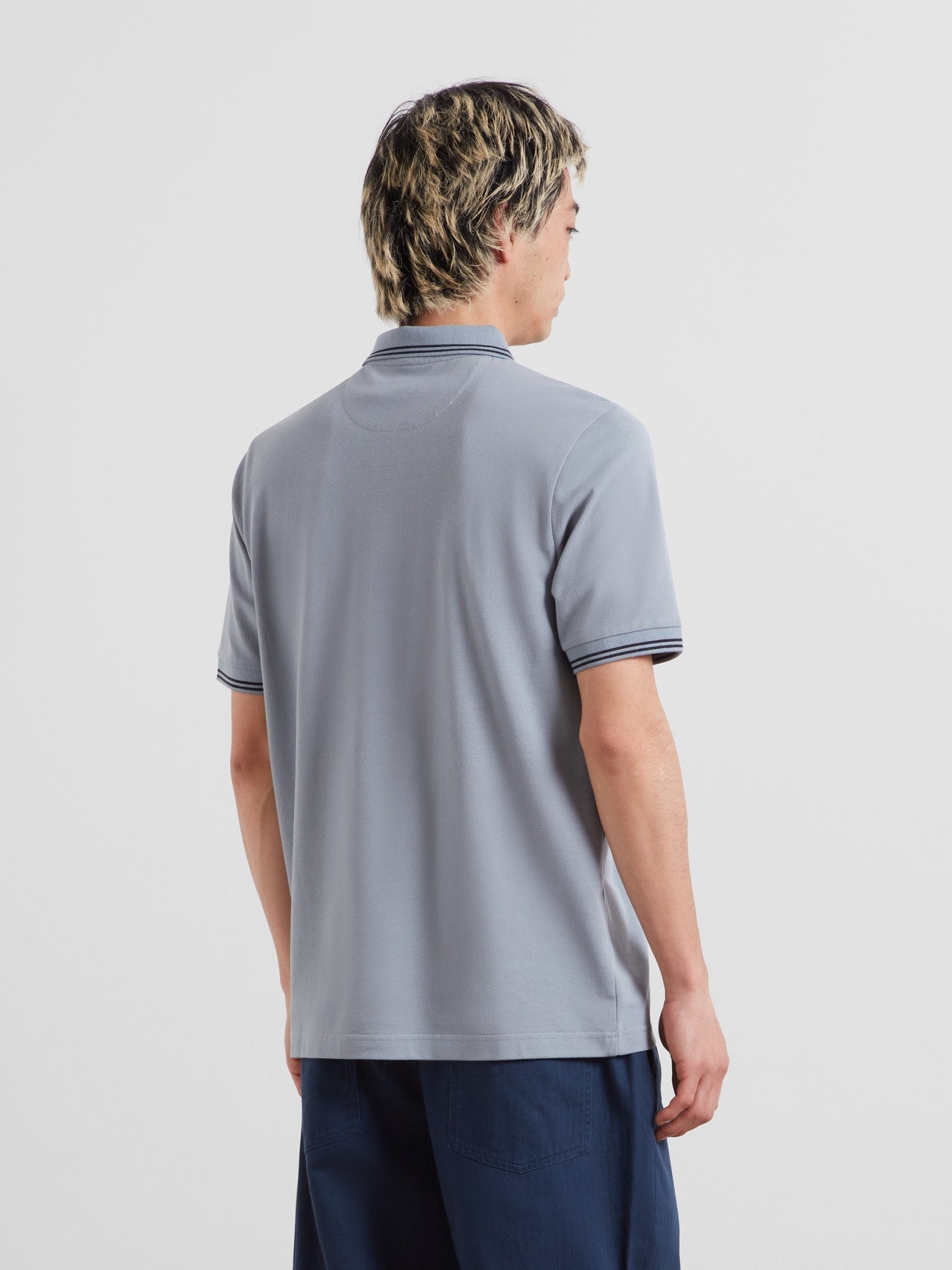 Bowes Tipped Polo Shirt In Icelandic Blue