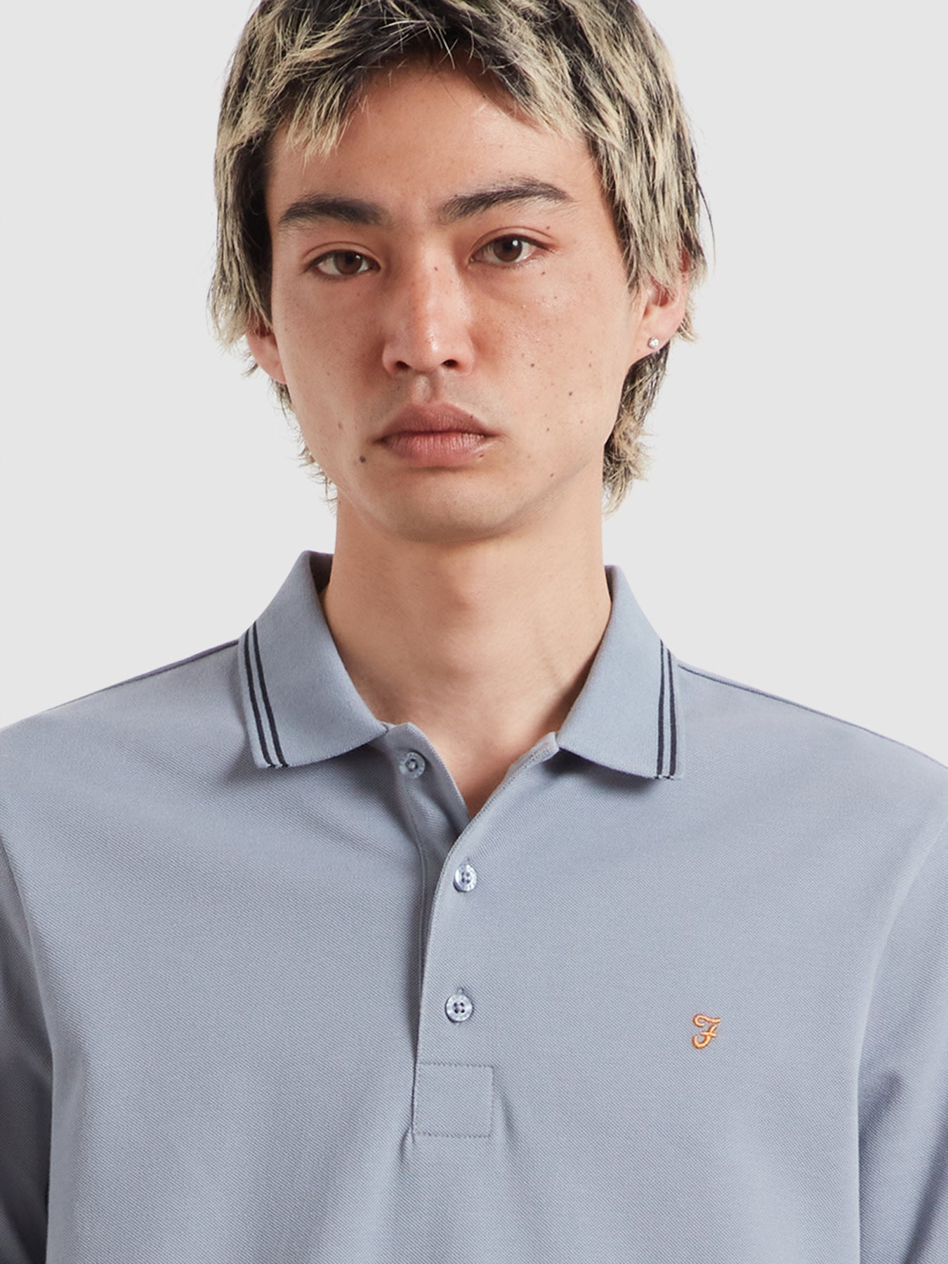 Bowes Tipped Polo Shirt In Icelandic Blue