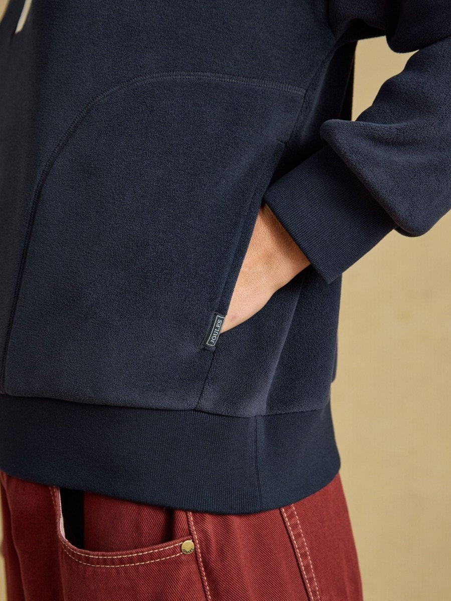 Quarter Zip Funnel Neck Fleece - Navy - RUTHERFORD & Co