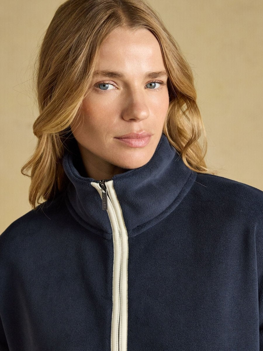 Quarter Zip Funnel Neck Fleece - Navy - RUTHERFORD & Co