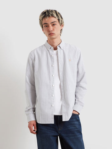 Brewer Striped Oxford Shirt In Rosemary
