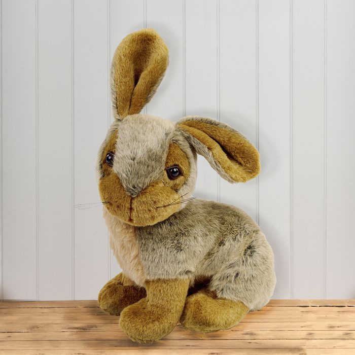 Rabbit Doorstop Large Brown Plush Fabric - RUTHERFORD & Co