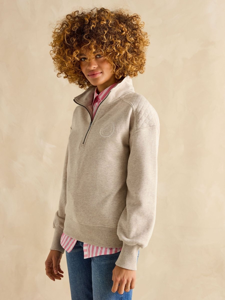 Racquet Cream Half Zip Sweatshirt - RUTHERFORD & Co