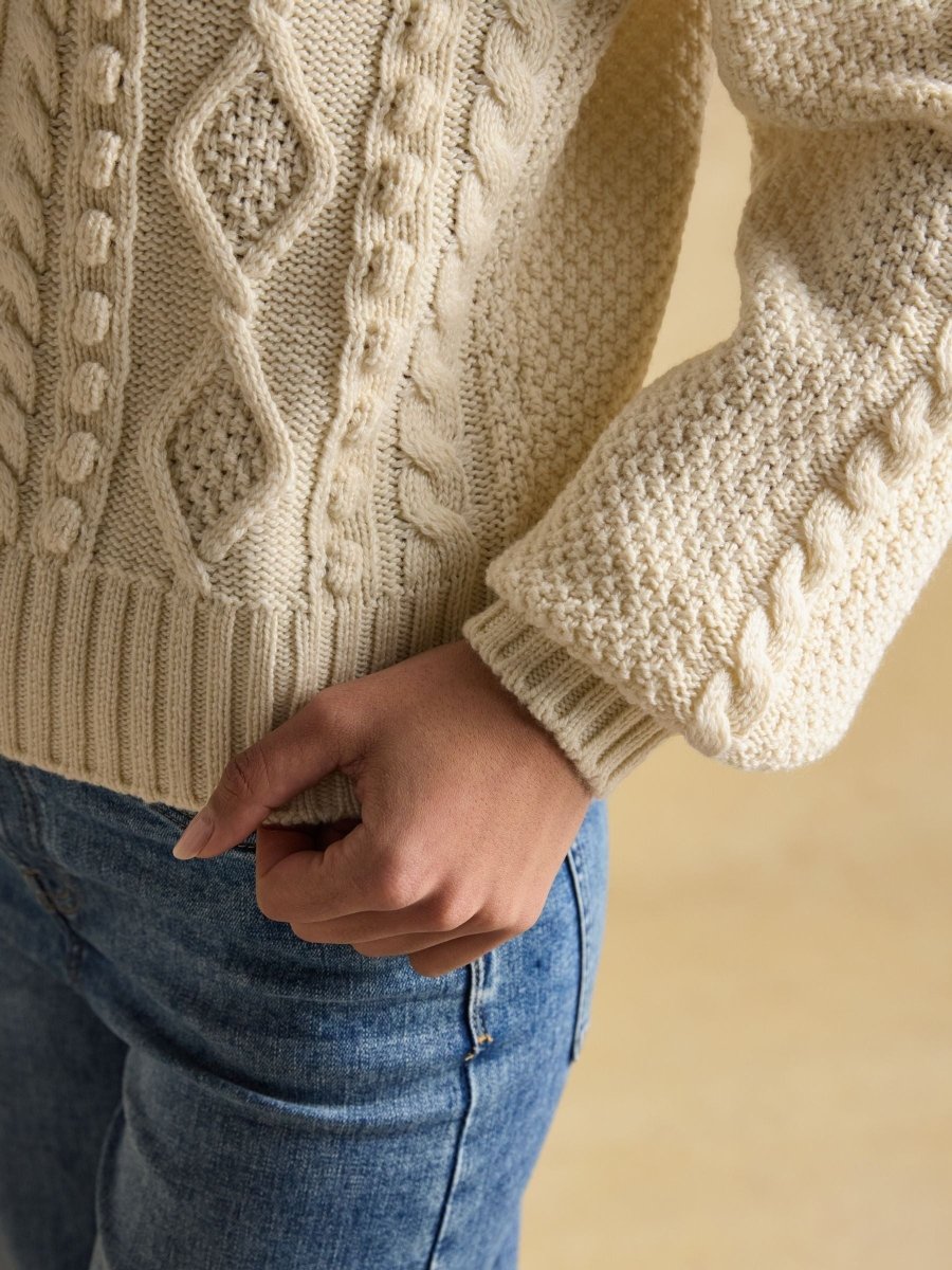 Rafferty Cream Cable Knit Cardigan - RUTHERFORD & Co