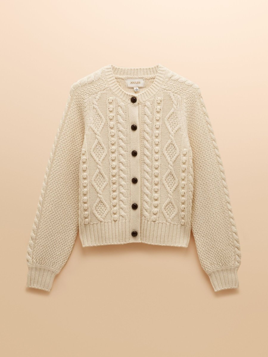 Rafferty Cream Cable Knit Cardigan - RUTHERFORD & Co