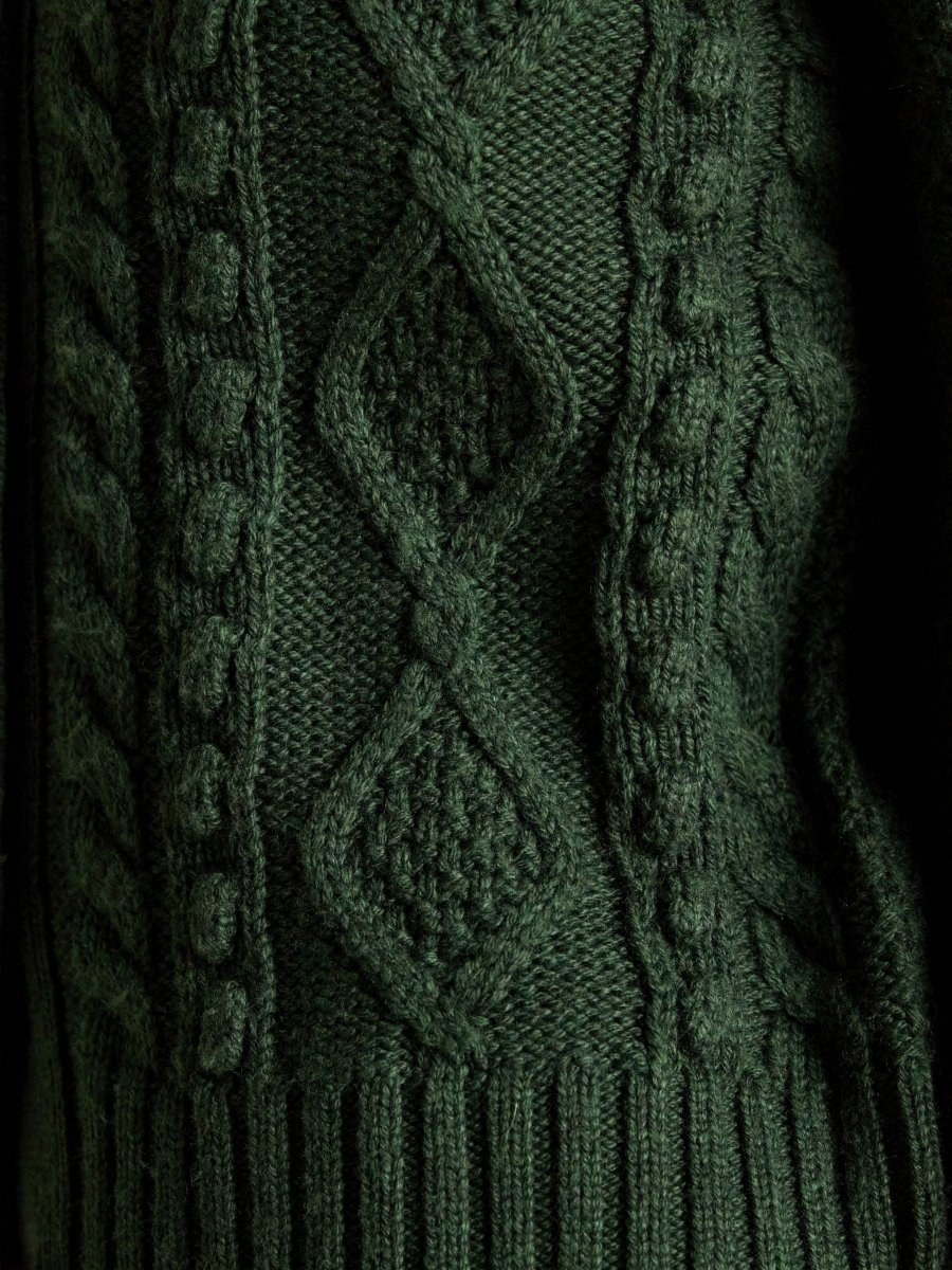 Rafferty Green Cable Knit Cardigan - RUTHERFORD & Co