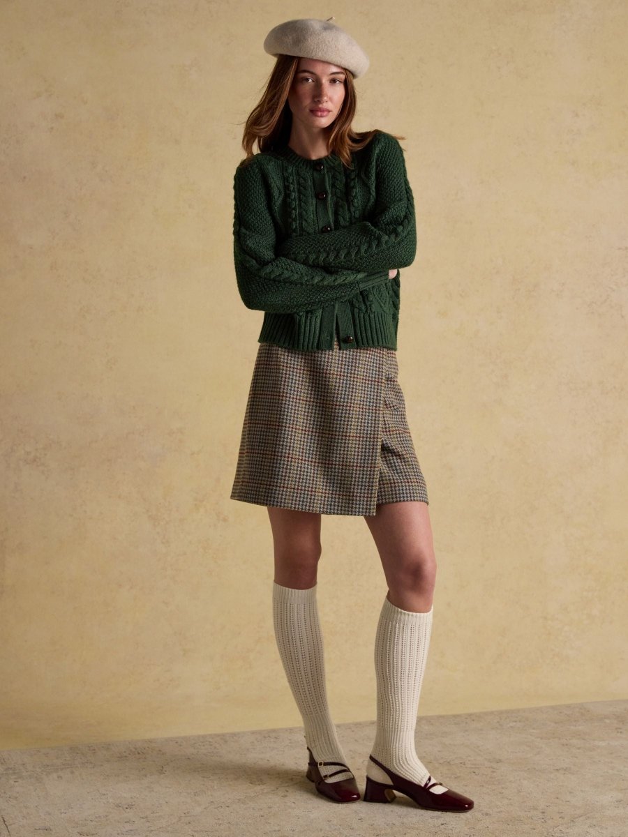 Rafferty Green Cable Knit Cardigan - RUTHERFORD & Co