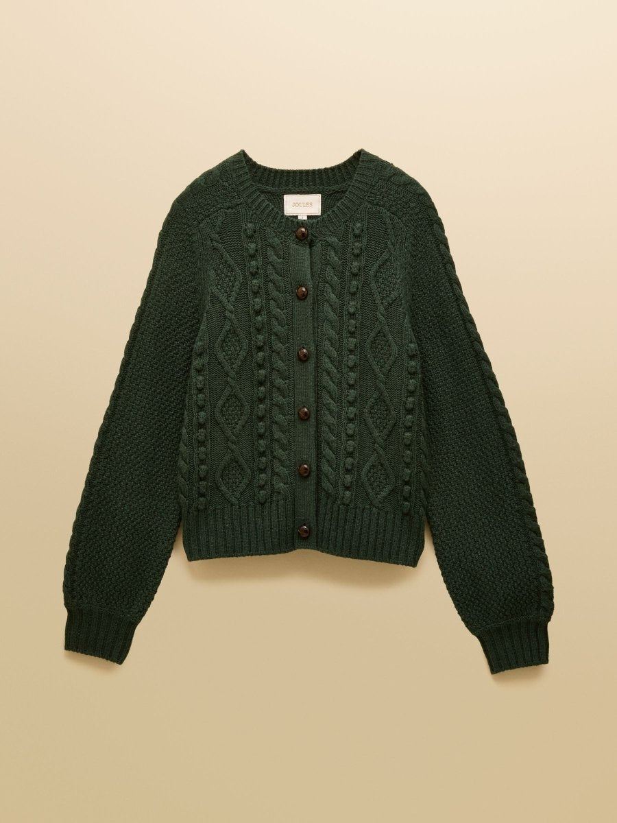Rafferty Green Cable Knit Cardigan - RUTHERFORD & Co