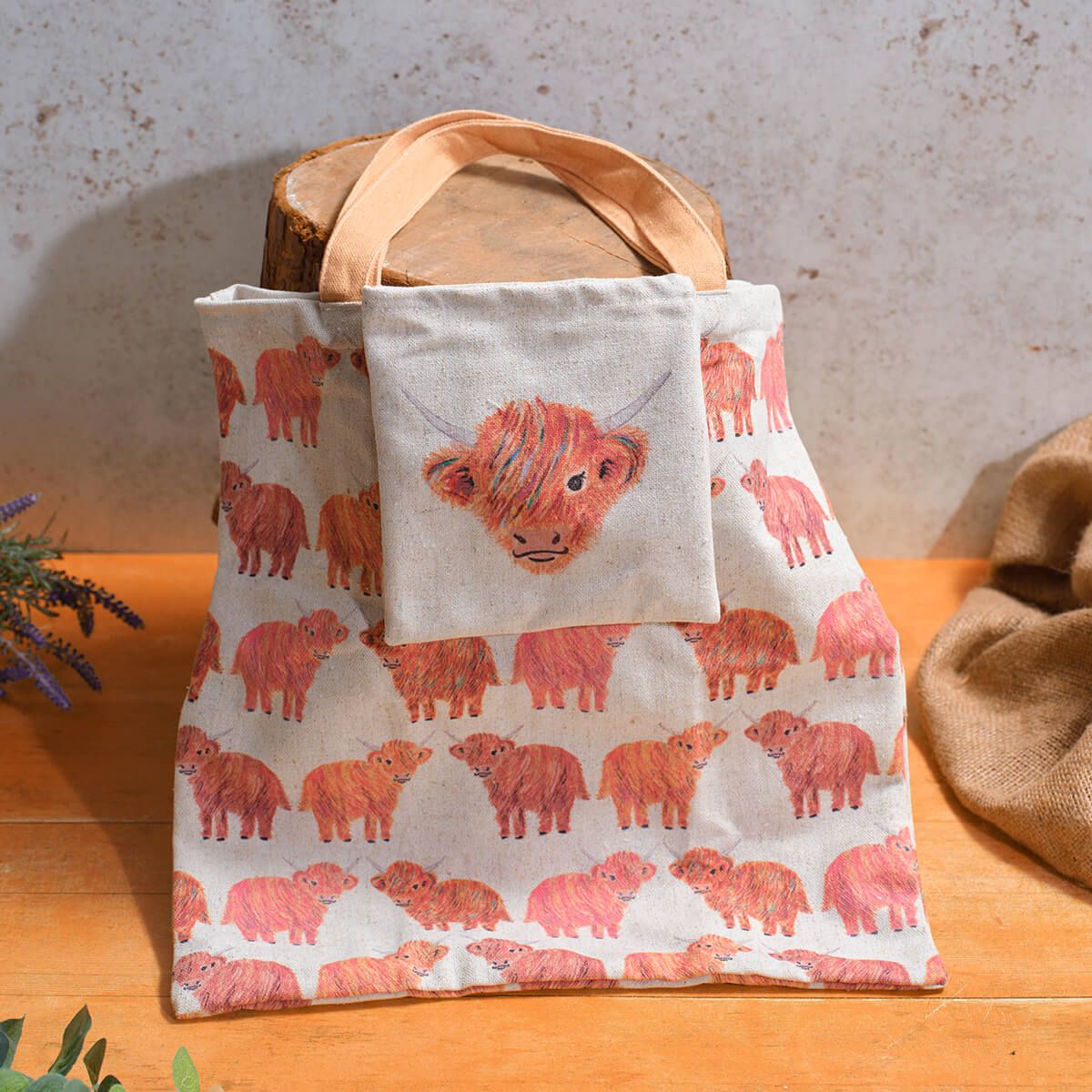 Rainbow Coo Foldable Repeat Print Polyester Tote Bag - RUTHERFORD & Co
