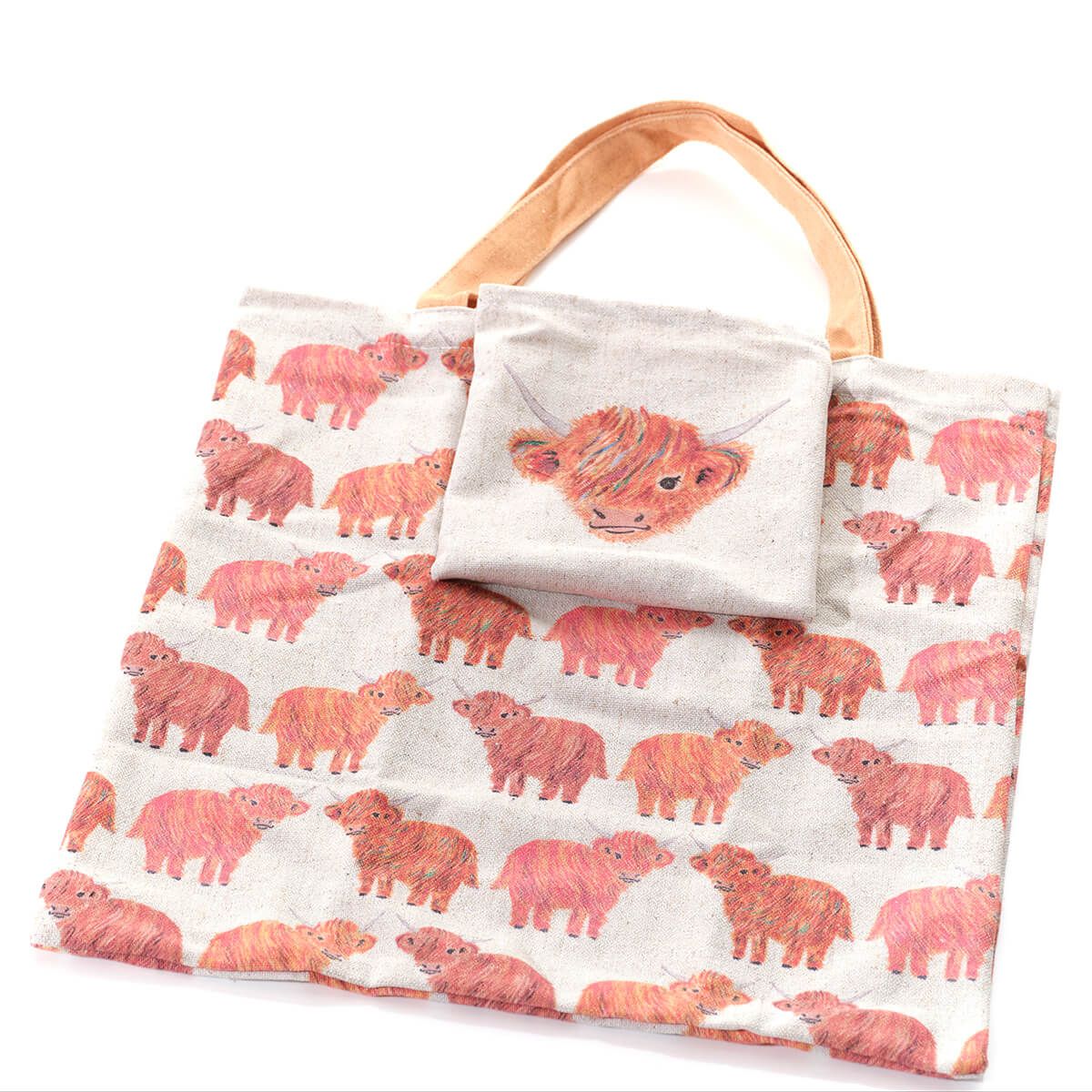 Rainbow Coo Foldable Repeat Print Polyester Tote Bag - RUTHERFORD & Co