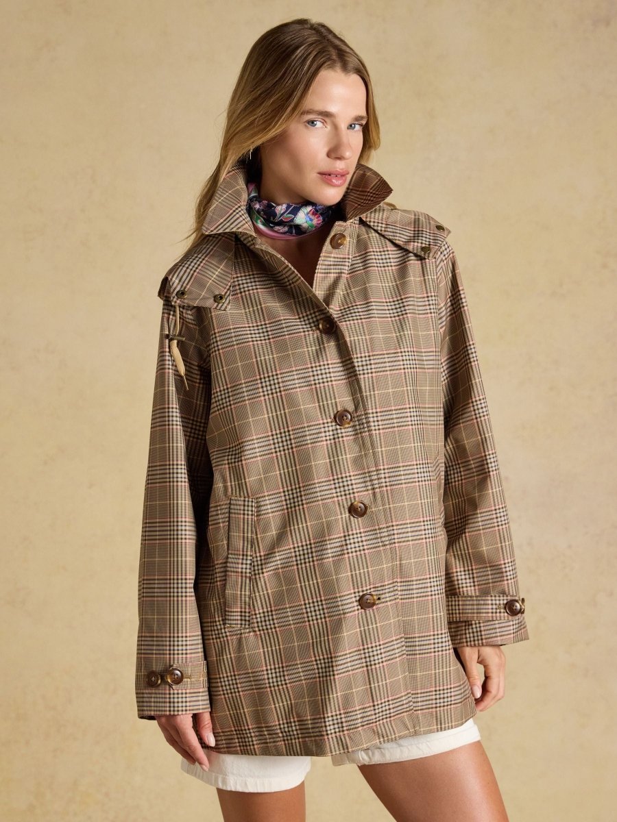 Rainmore Check Waterproof Button Through Raincoat - RUTHERFORD & Co