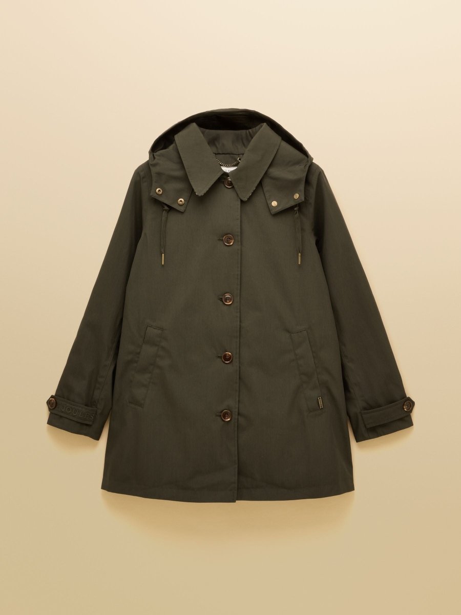 Rainmore Khaki Green Button Through Waterproof Raincoat - RUTHERFORD & Co
