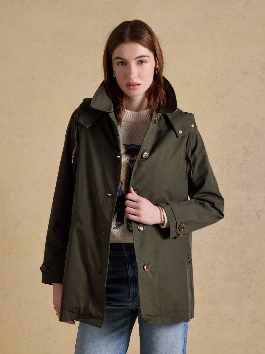 Rainmore Khaki Green Button Through Waterproof Raincoat - RUTHERFORD & Co