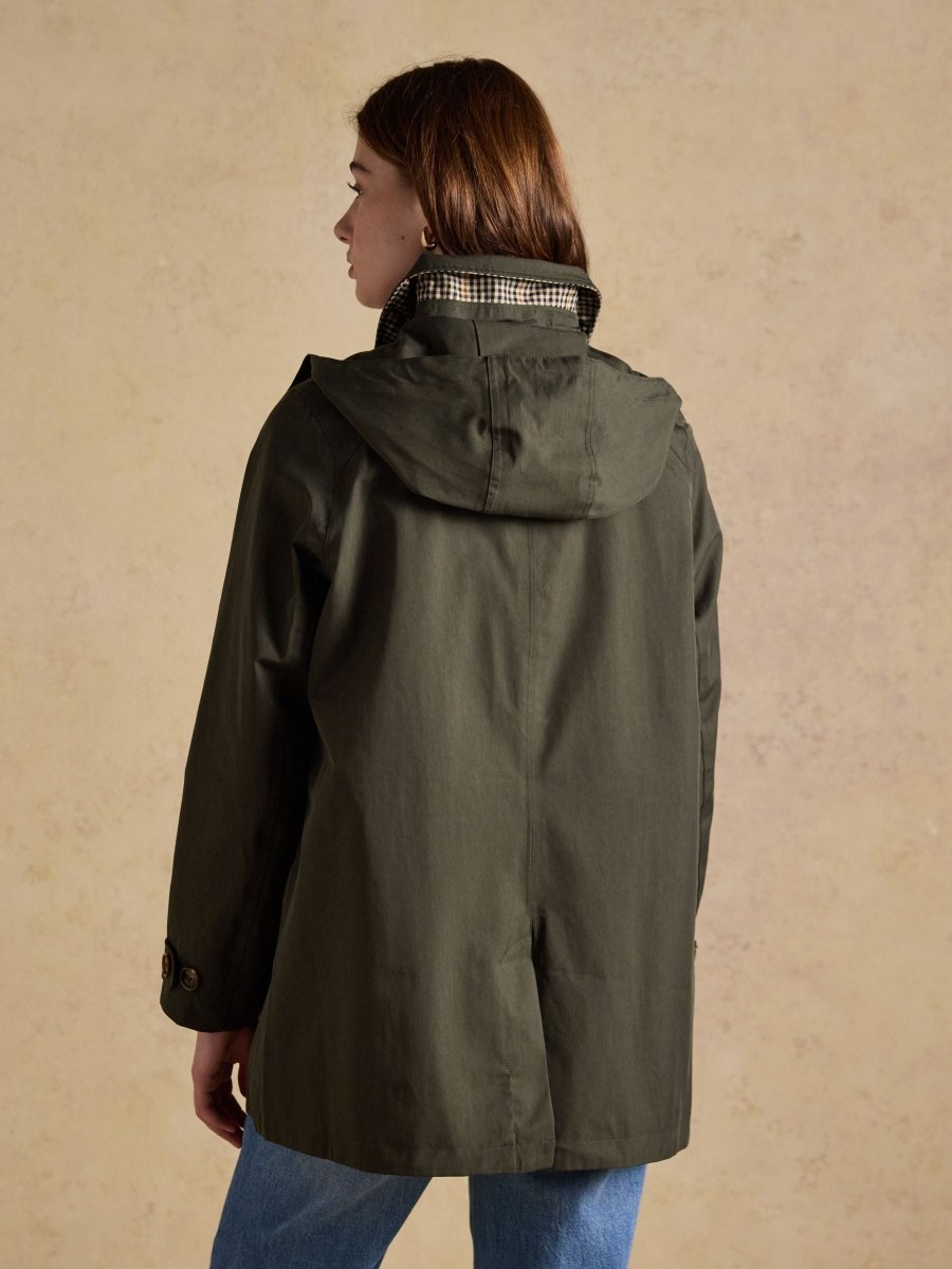 Rainmore Khaki Green Button Through Waterproof Raincoat - RUTHERFORD & Co