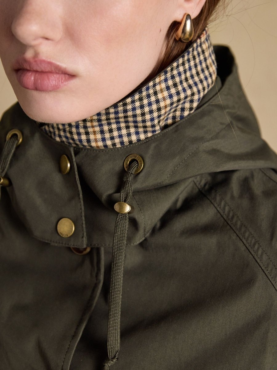 Rainmore Khaki Green Button Through Waterproof Raincoat - RUTHERFORD & Co