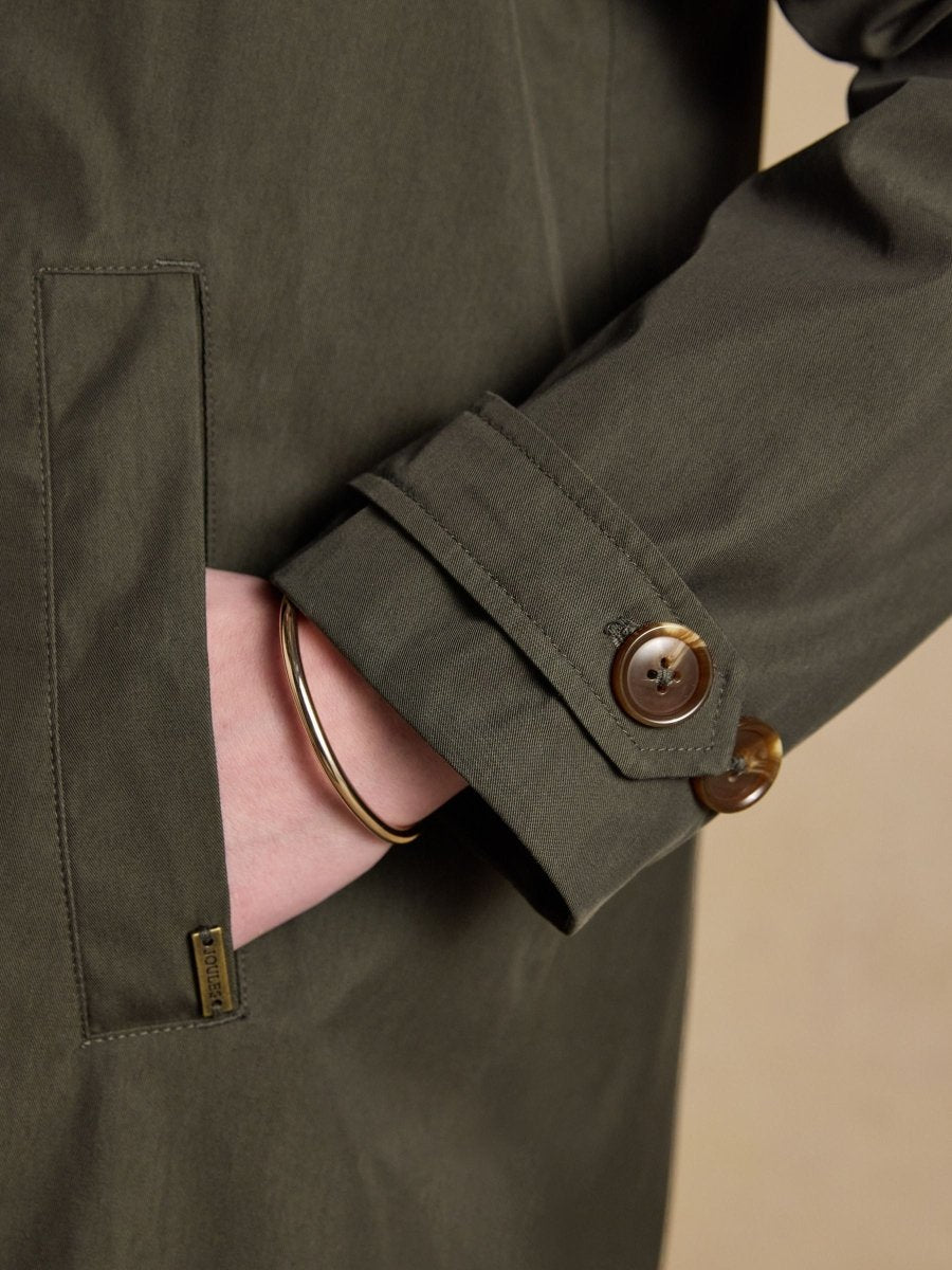 Rainmore Khaki Green Button Through Waterproof Raincoat - RUTHERFORD & Co