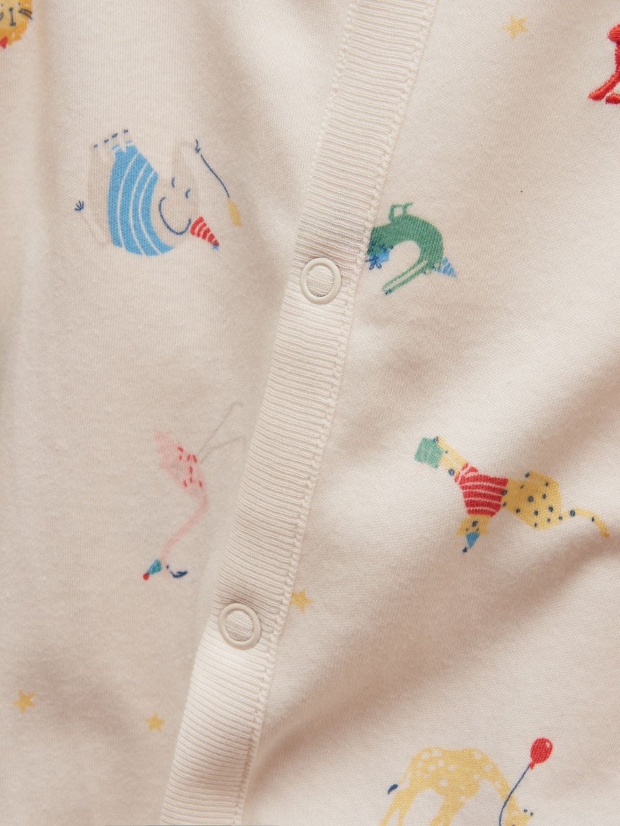 Razamataz Cream Animals Cotton Babygrow - RUTHERFORD & Co