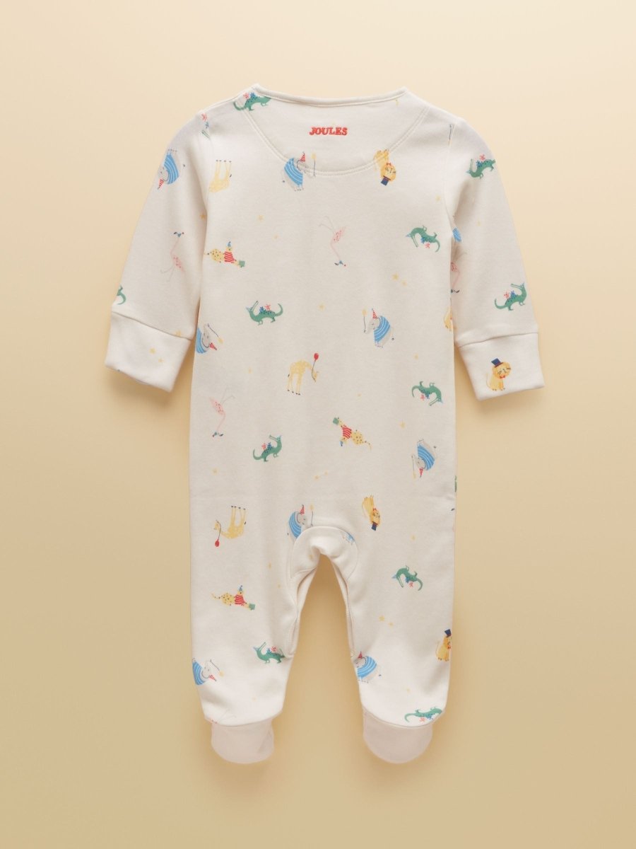 Razamataz Cream Animals Cotton Babygrow - RUTHERFORD & Co