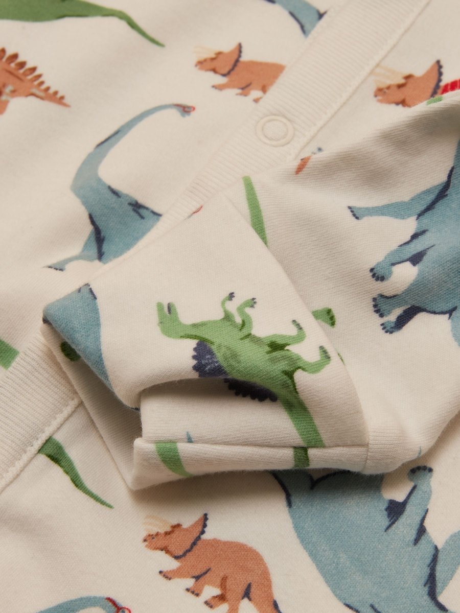 Razamataz Cream Dino Cotton Babygrow - RUTHERFORD & Co