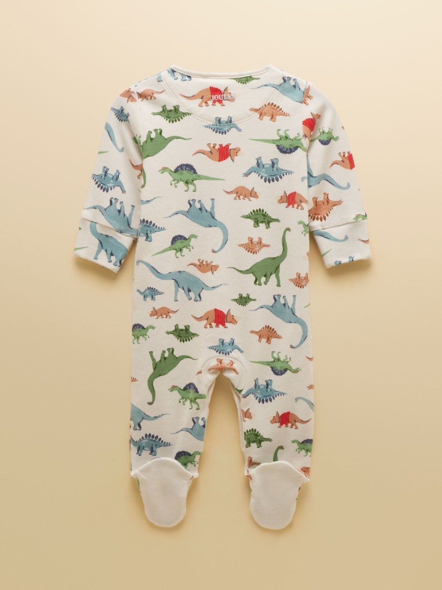 Razamataz Cream Dino Cotton Babygrow - RUTHERFORD & Co