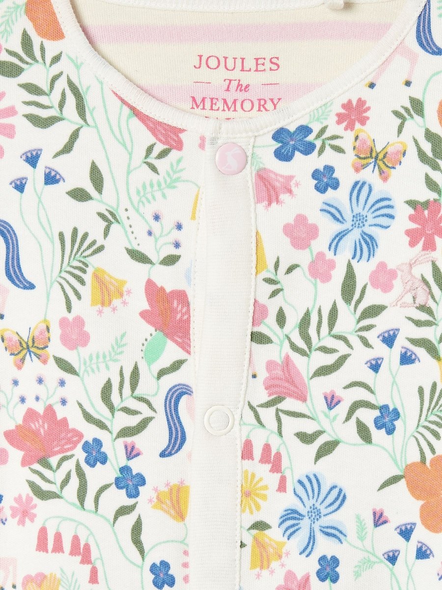 Razamataz Cream Horse Print Cotton Babygrow - RUTHERFORD & Co